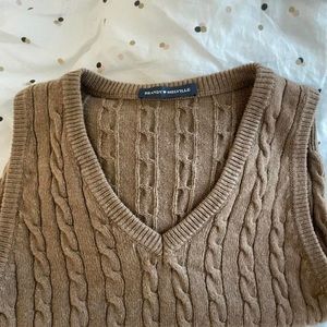 Brown Brandy Melville Cable Knit Sweater Vest